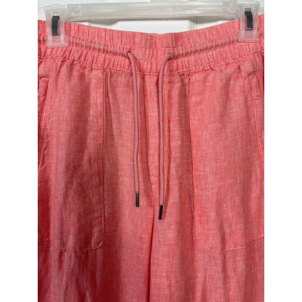 Athleta Retreat 100% Linen Pants Wide Leg Sunset Glow Size 6 Drawstring Pull On - Picture 8 of 14